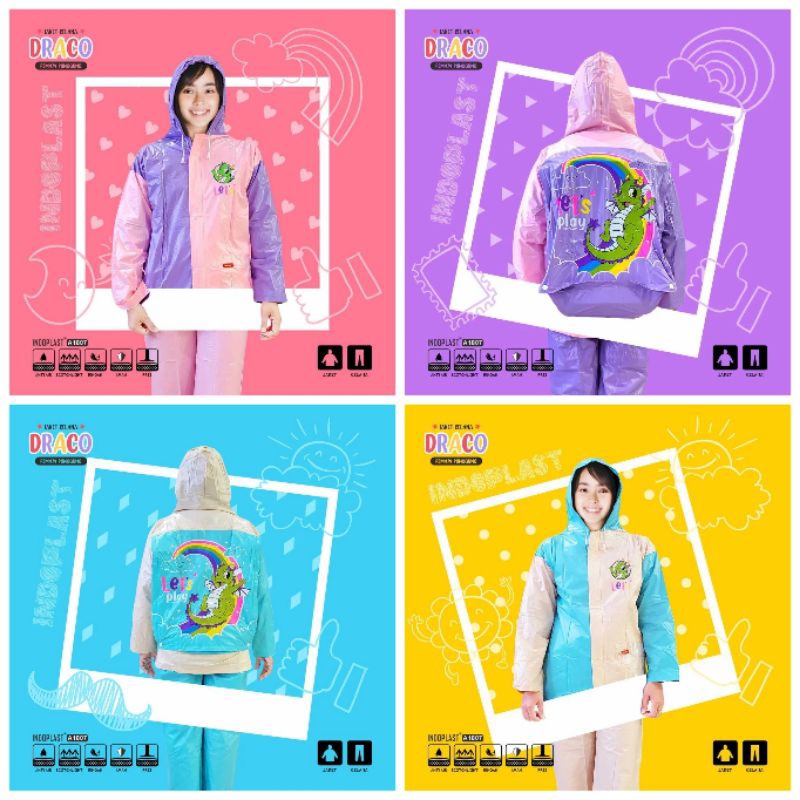 Mantel Jas Hujan Anak Remaja Backpack Ada Tempat Ruang Tas Ransel Jas Hujan Anak Sekolah SMP Jas Huj