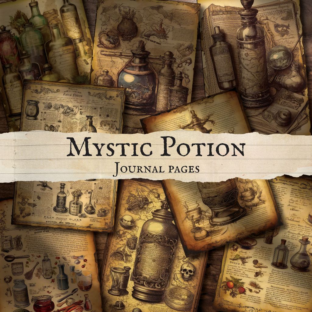 

MYSTIC POTION - JOURNAL PAPER - WALL DECOR - DECOR PAPER VINTAGE