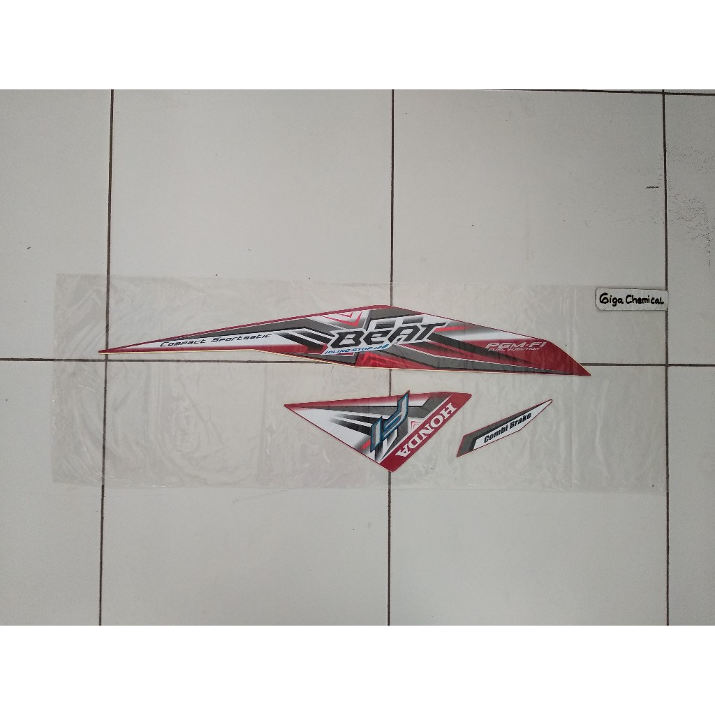 striping sticker beat x fi idling stop 2015 2016 merah original