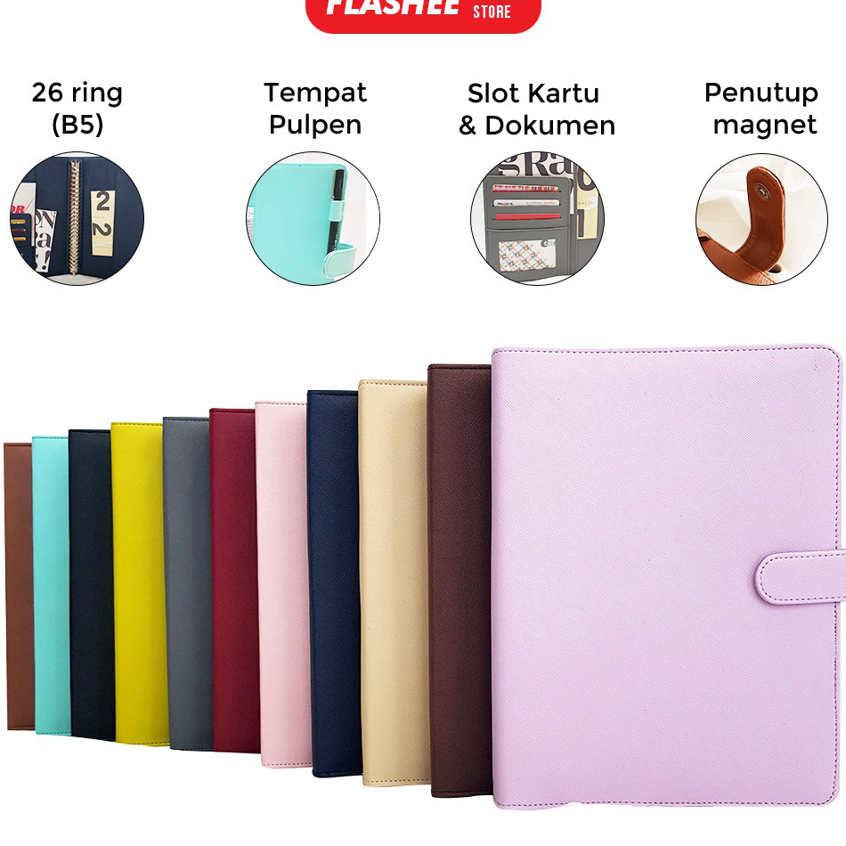 

STAR BRANDS Binder Polos Eksklusif B5 26 Ring Agenda B5 Polos 26 Ring Binder Organizer B5 Berkualitas Termurah