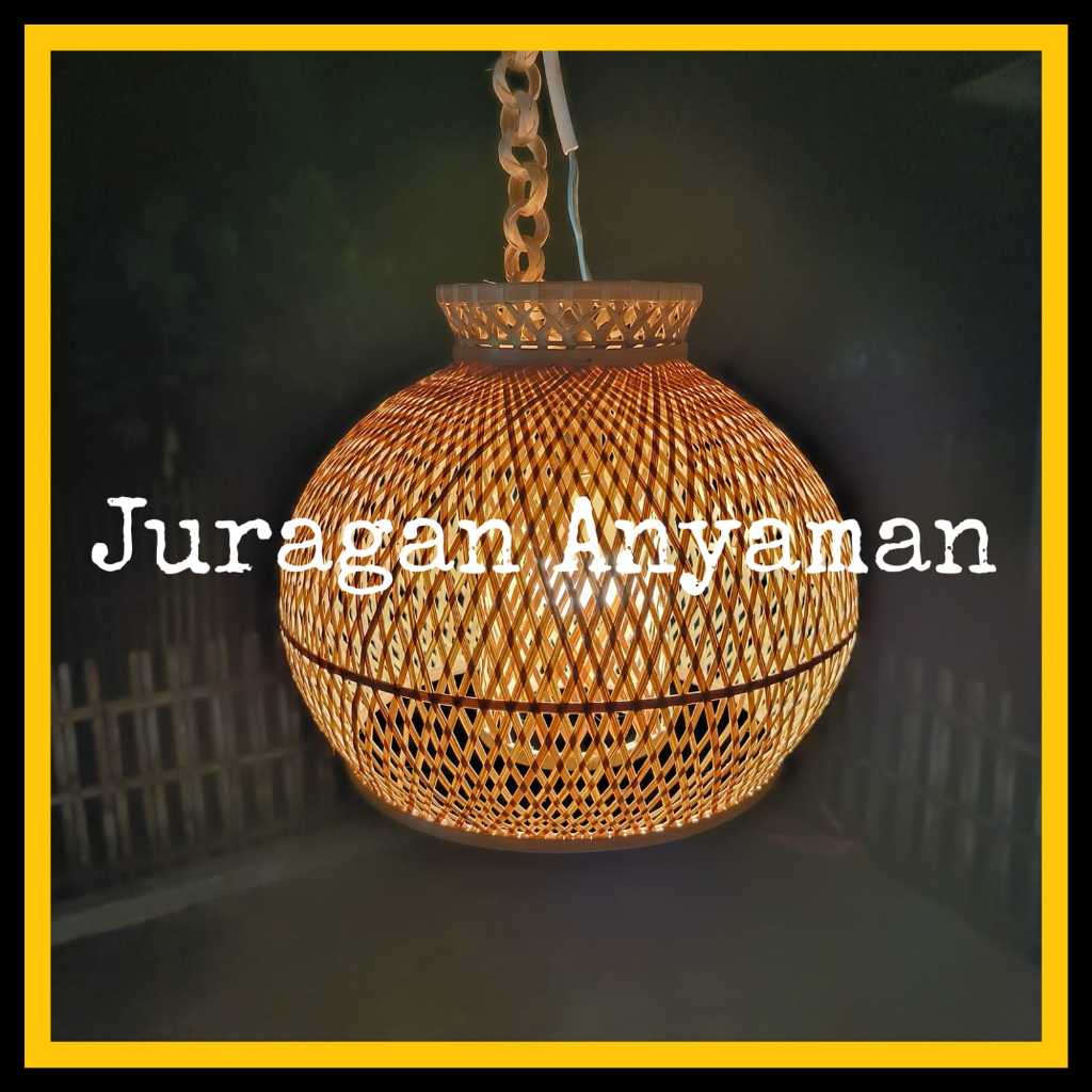 Kap Lampu Gantung Estetik Model A Anyaman Bambu Dekorasi Minimalis Ruangan Cafe Resto Resort Villa H