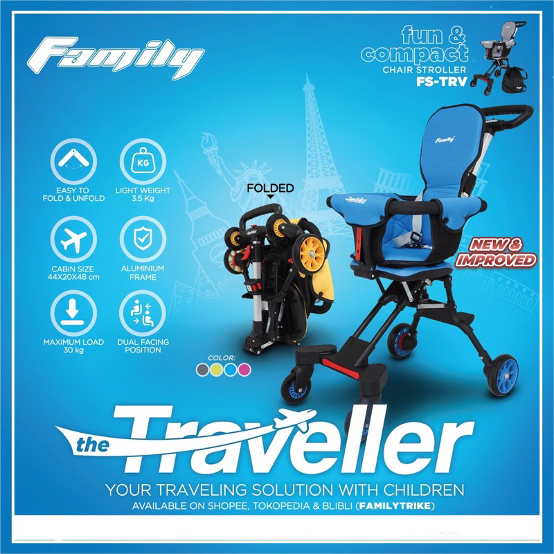 Makassar  Family Traveller Stroller Kereta Duduk Anak Bayi