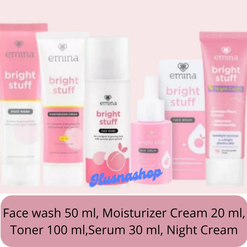 Emina Bright Stuff Paket Lengkap Skincare 1 Set / Emina Paket Skincare Remaja Original