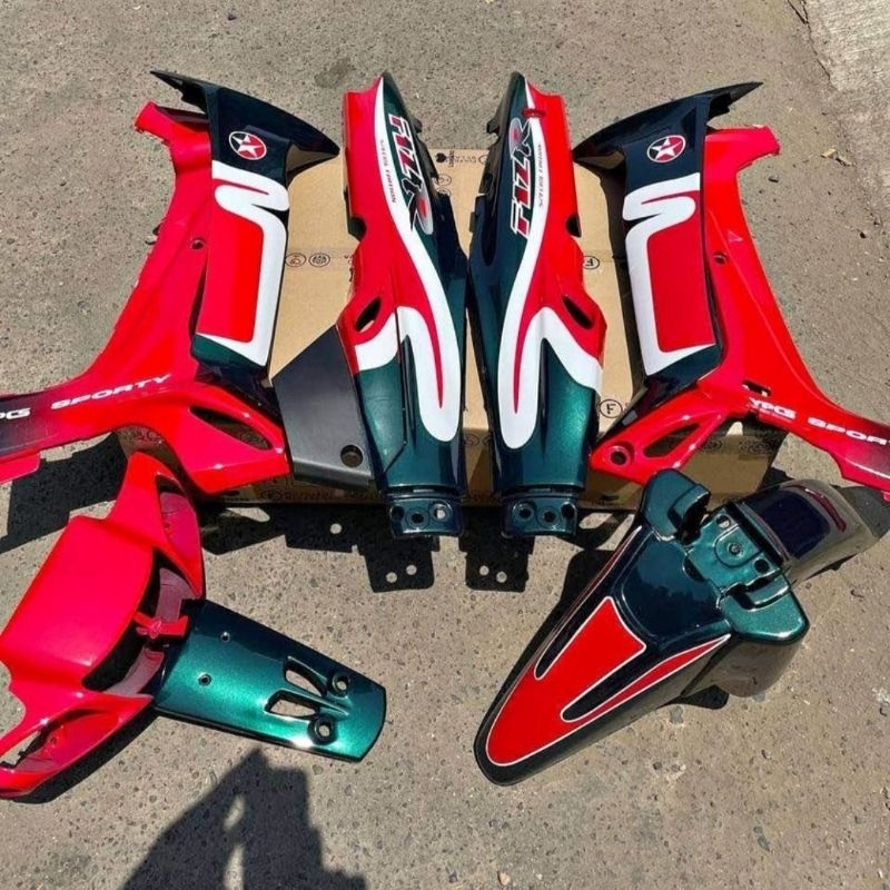 Paket Body Set Halus Fizr Caltex Hijau Merah Body Set Halus Yamaha Fizr Fiz Set Striping