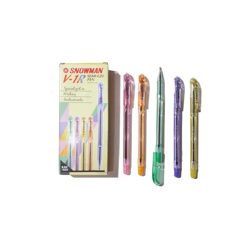 

BALLPOINT / BOLPEN / PULPEN SNOWMAN V-1R HITAM (1PAK)