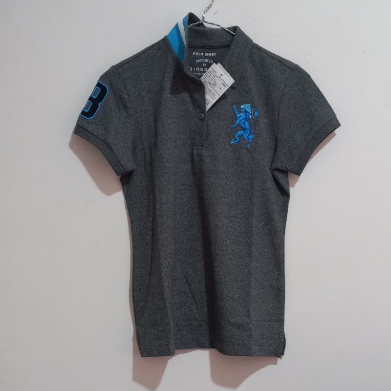 ( NO COD )  baju kaos kerah wanita 3D lion polo giordano original