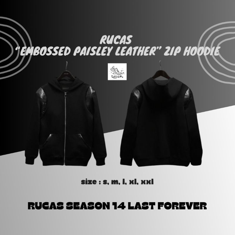 Rucas S14 | RUCAS "Embossed Paisley Leather" Zip Hoodie / Hoodie Zip Rucas