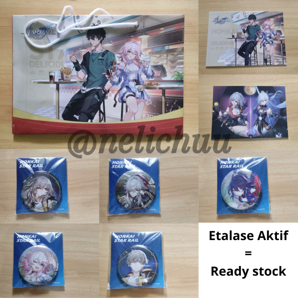 Honkai Star Rail HSR Merchandise Convivium Tote Bag Postcard Badge Kolaborasi March 7th Dan Heng Jin