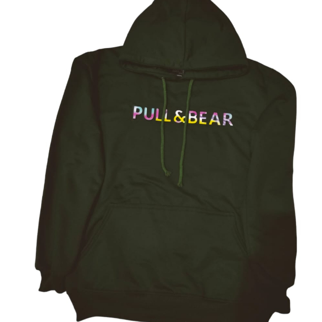 HOODIE PULL&BEAR ARMY LOGO EMBOS/PLOKING BAHAN FLEECE TEBAL // JAKET HOODIE DISTRO OVERSIZE UNISEX /
