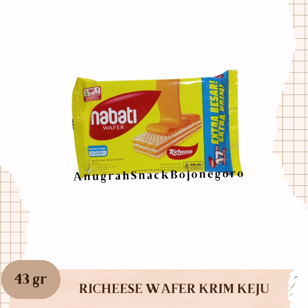 

Richeese Wafer Krim Keju 43gr | Richoco Wafer Krim Coklat 43gr