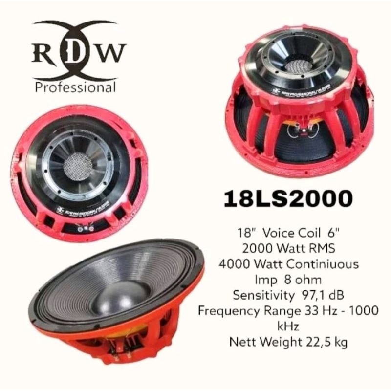 Speaker 18inchi RDW 18LS2000 Original VC6"