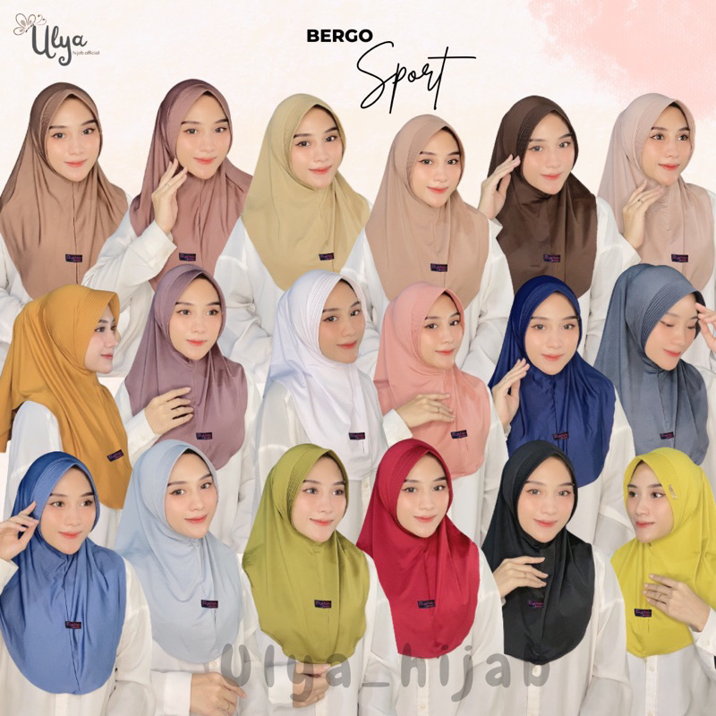 Hijab Instan Bergo Sport Olahraga Jilbab Sporty bergo hamidah Daily Menutup Dada Jersey Premium By U