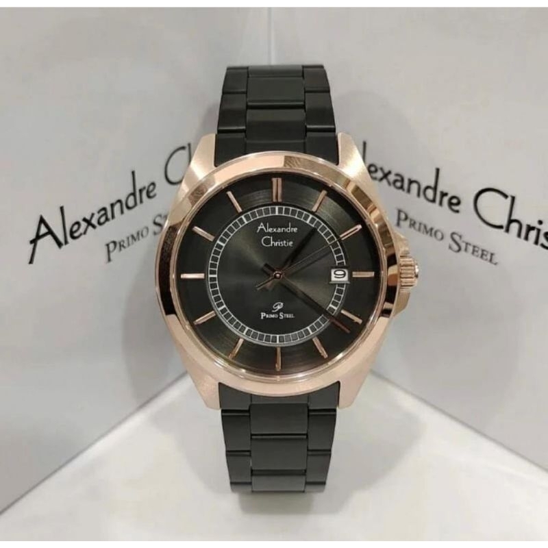 Alexandre Christie 1033 jam tangan Pria Analog Stainless steel Original