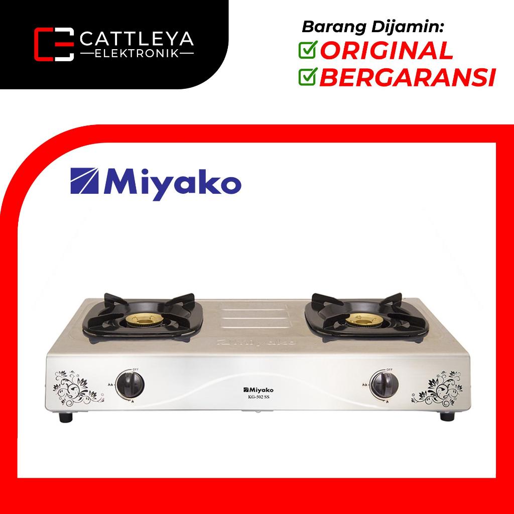 MIYAKO KOMPOR STAINLESS STEEL KG-502 SS / KG 502 SS / KG502 SS (2 TUNGKU) GARANSI RESMI