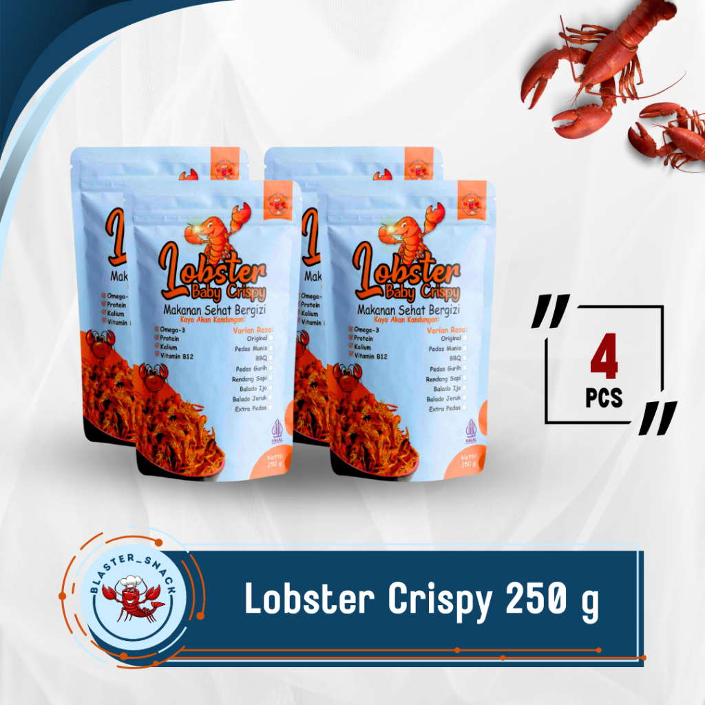 

[ISI 4 PCS] Lobster Air Tawar Crispy Cemilan 250 g