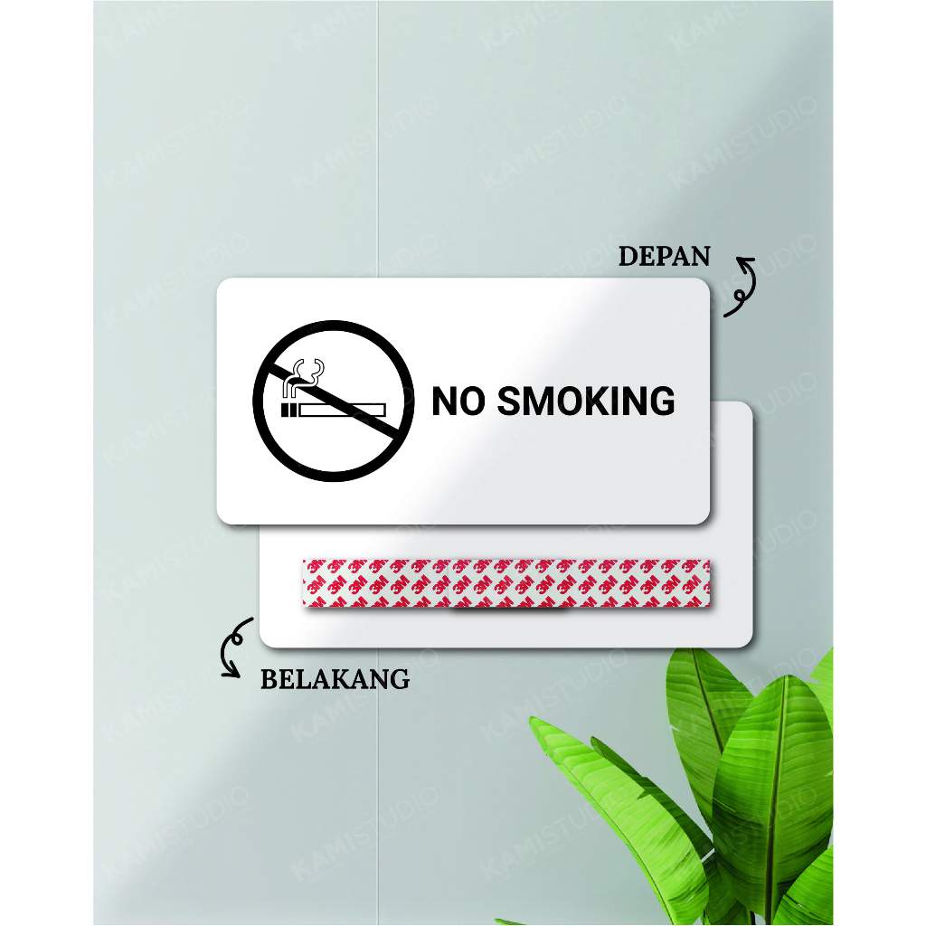 TULISAN NO SMOKING 30X15 CM LANDSCAPE / SIGN TEMPEL NO SMOKING / TEMPELAN DINDING NO SMOKING