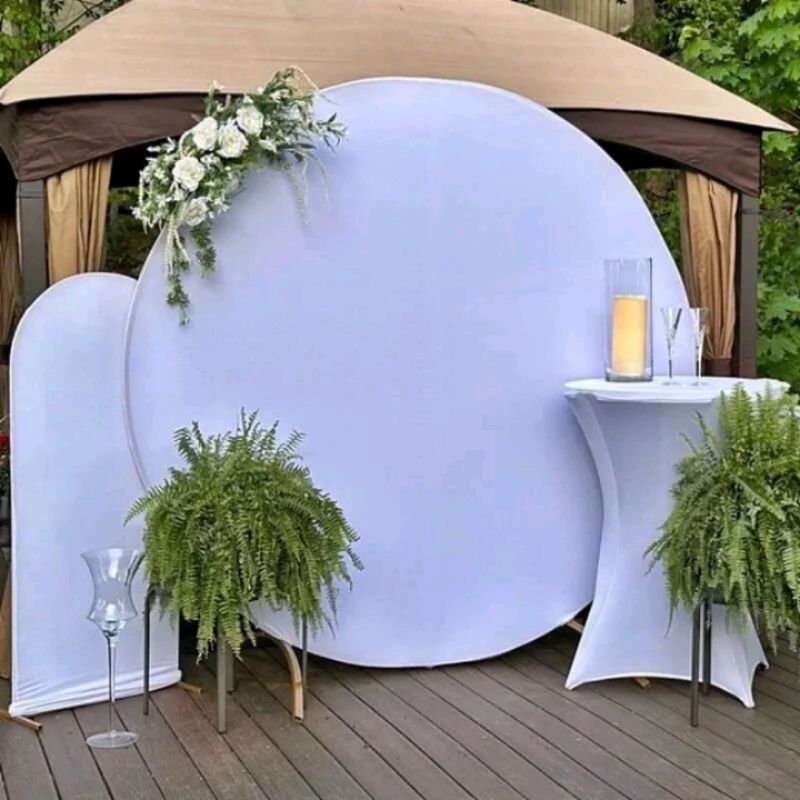 cover stand bulat / Backdrop ring bundar bahan kain filamin diameter 2 meter