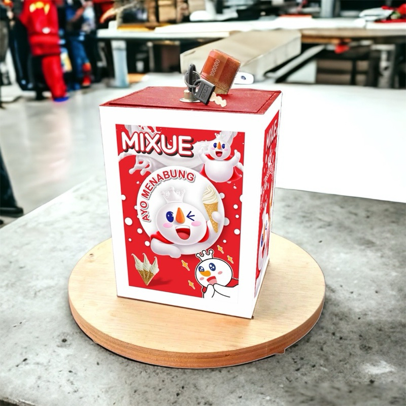 celengan karakter anak murah-celengan karakter unik-celengan kabah+free kunci-celengan mixue