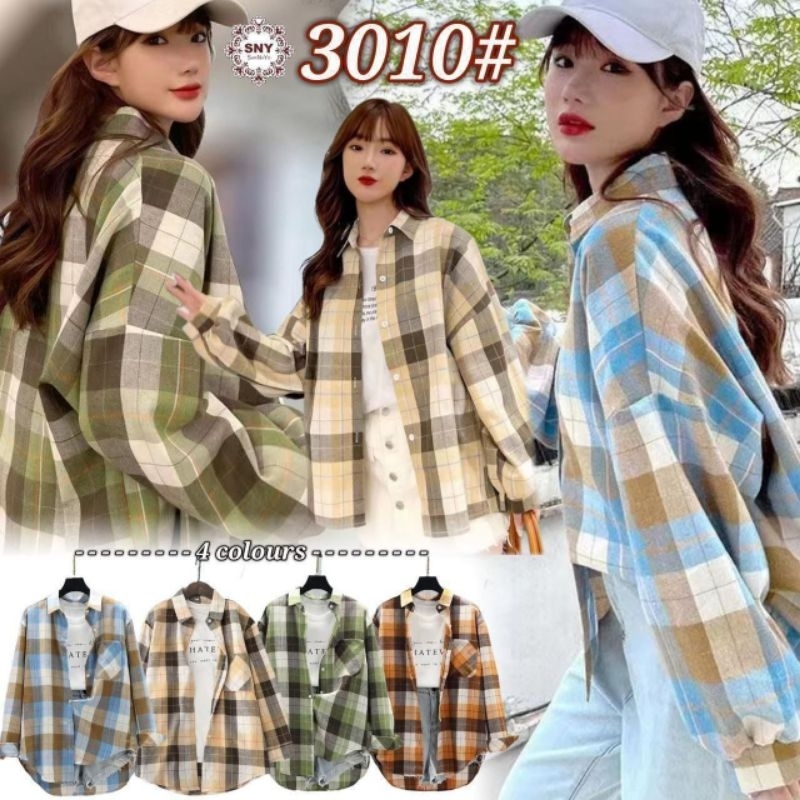 Kemeja Flanel Import Wanita Kemeja Kotak Kotak Flanel