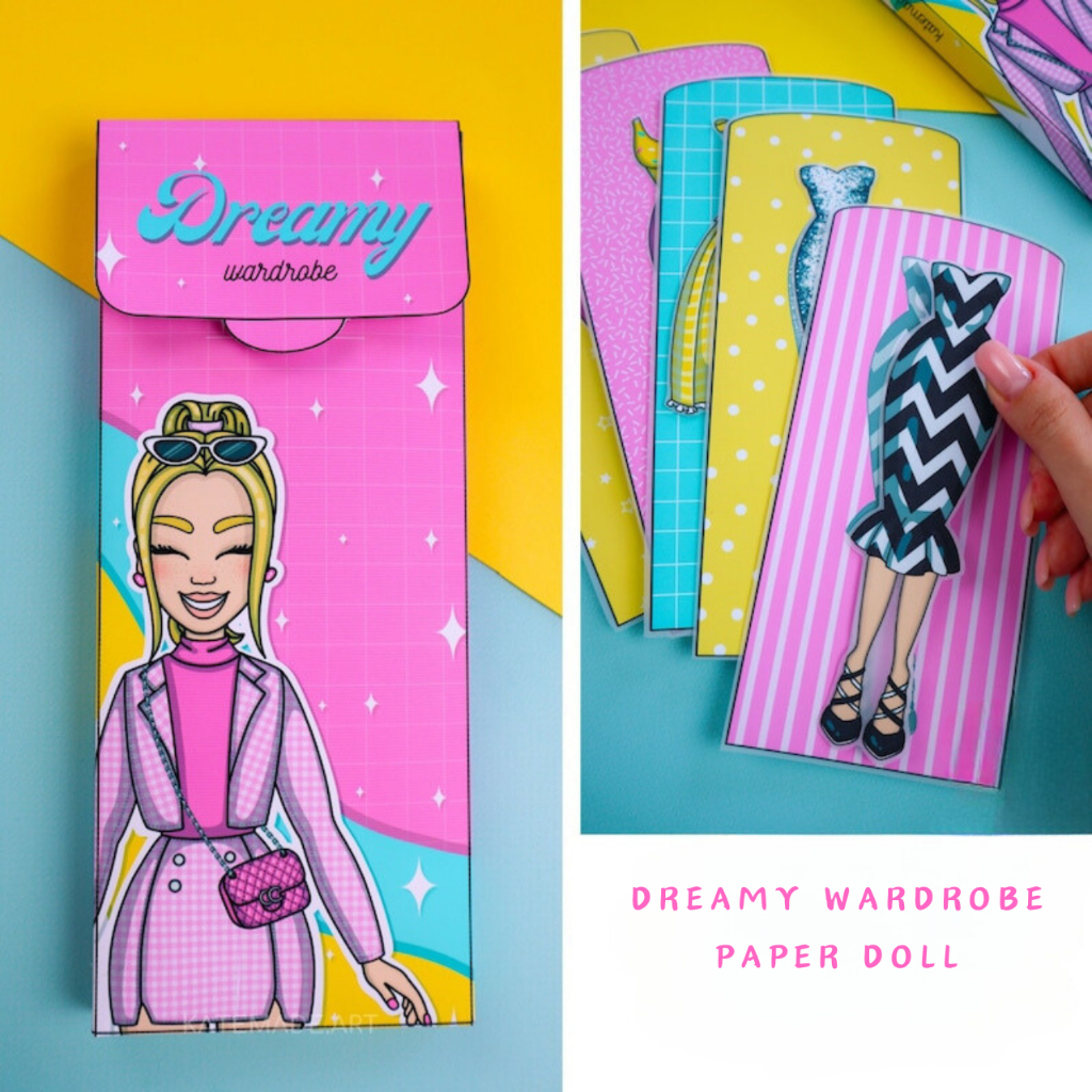 [Sudah disusun] Paper Dolls Dress up Kit , Dreamy Wardrobe, Paper Crafts DIY | Mainan Bongkar Pasang