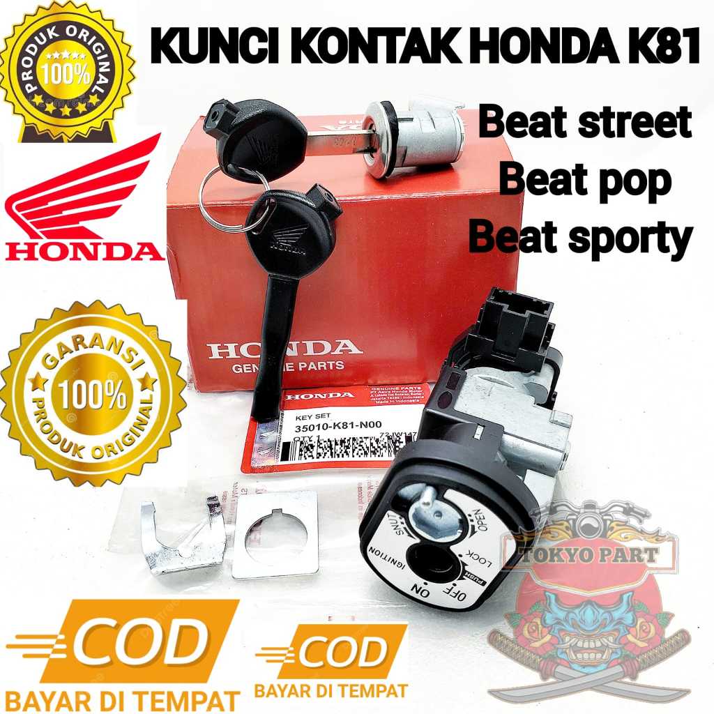 KUNCI KONTAK SET / KEY SET PLUS KUNCI JOK KONCI KONTAK ORI HONDA AHM K81 KUALITAS 100% ASLI ORIGINAL