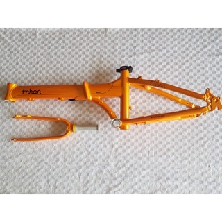Frame Fork Fnhon Blast Orange oren Discbrake 20 22 inch Tanpa Handlepost