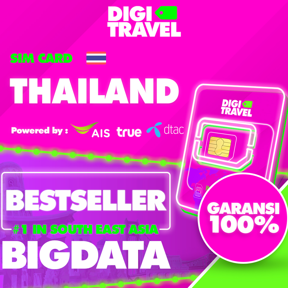Harga Termuraah.. DIGI TRAVEL Sim Card Thailand AIS / DTAC Kartu Internet Bisa Telepon dan SMS Langs