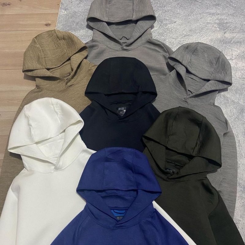Hoodie Uniqlo Sweat Dry Scuba Gold/Black/White/Army/Grey/Cream/Blue ORIGINAL 100%
