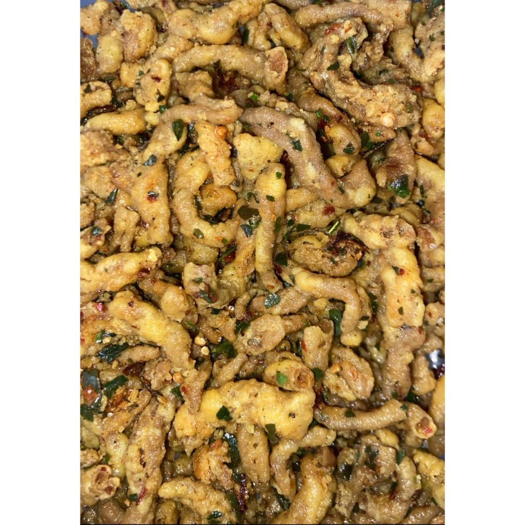 

Usus Krispi / kripik usus 250 Gram usus Crispy bumbu Original Daun Jeruk