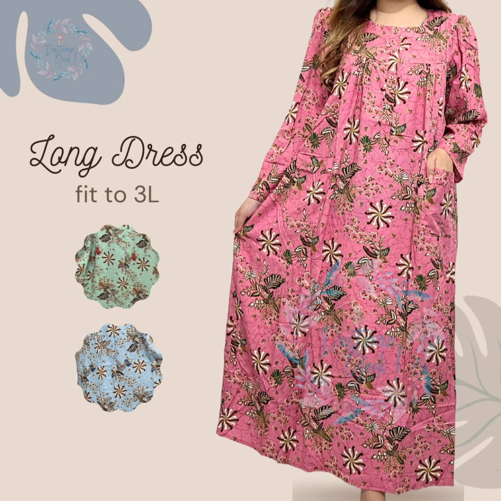 DsYook - Long Dress semata kaki/ Daster Gamis semata kaki/ Daster panjang batik/ Daster busui besar 
