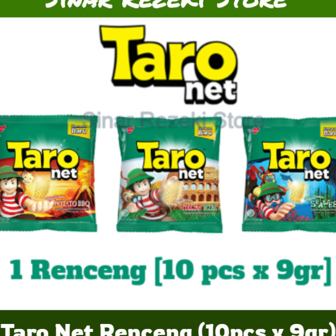 

Terlaku. Snack Taro Renceng 9gr x 10pcs / Taro Net Renceng / Ciki Taro