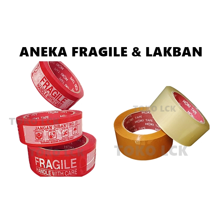 

Aneka Lakban & Fragile Bening Coklat 90 100 110 yard Video Unboxing Merah Putih OPP Tape