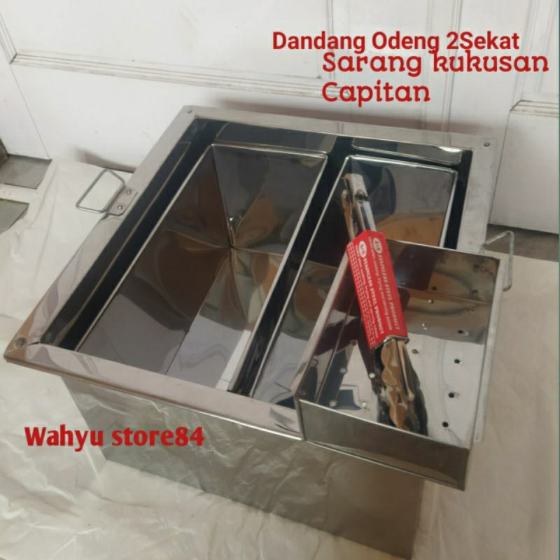 dandang odeng sekat 2 loyang/panci odeng kotak stainless