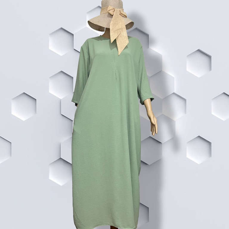 TERBARU Daster Dress Wanita Dewasa Kekinian Jumbo Crinkle Airflow Busui Bahan Premiun Long Dres Hija