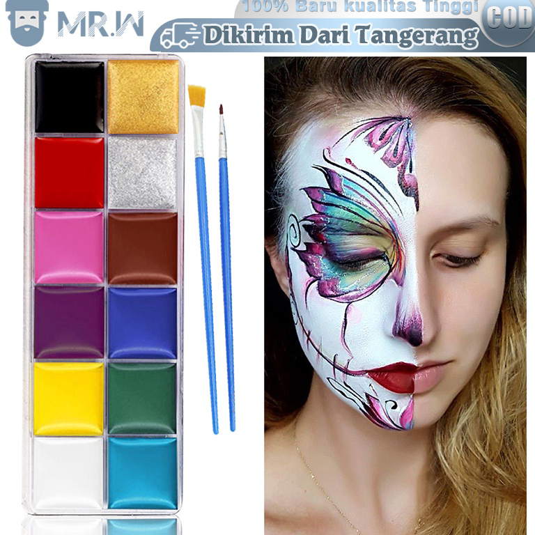 

4.4 Promo Brand 12 Warna Body Face Painting Cat Wajah Painting Wajah Body Painting Palette Wajah