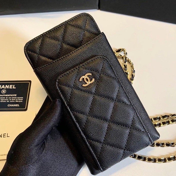 CUCI-GUDANG Tas Kartu Sling Case Pouch Hp Nagita Slavina [CHANNELL] [ALL PHONE TYPES][LEATHER]