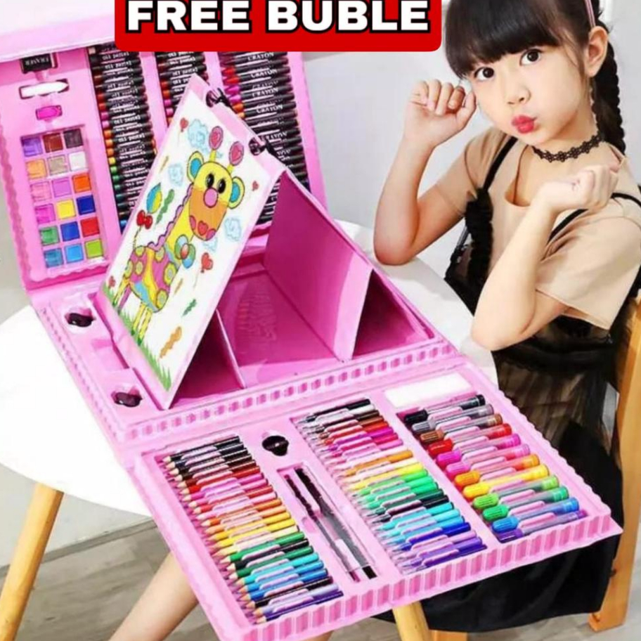 

Harga Murah Art Full Set Crayon 208 pcs / Krayon Alat Lukis Anak Pensil Warna Cat Air Perlengkapan Mewarnai Set 150 pcs Ready