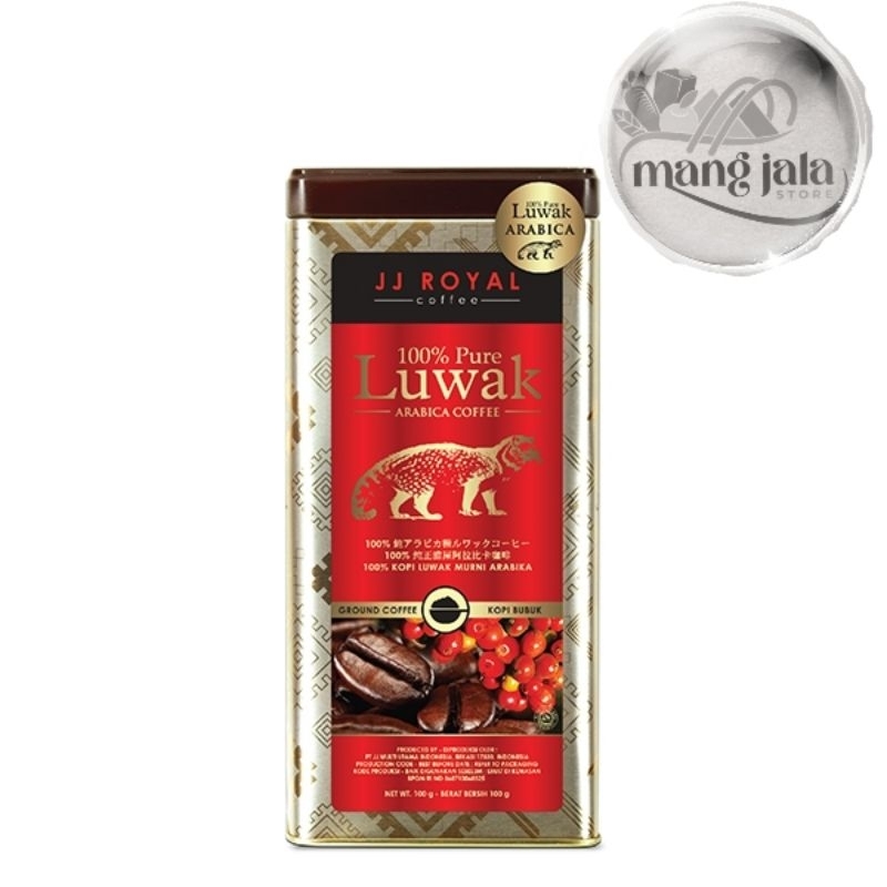 

JJ ROYAL COFFEE 100% Pure Luwak Ground ( Kopi Bubuk ) ARABICA TIN 100gr / 50gr