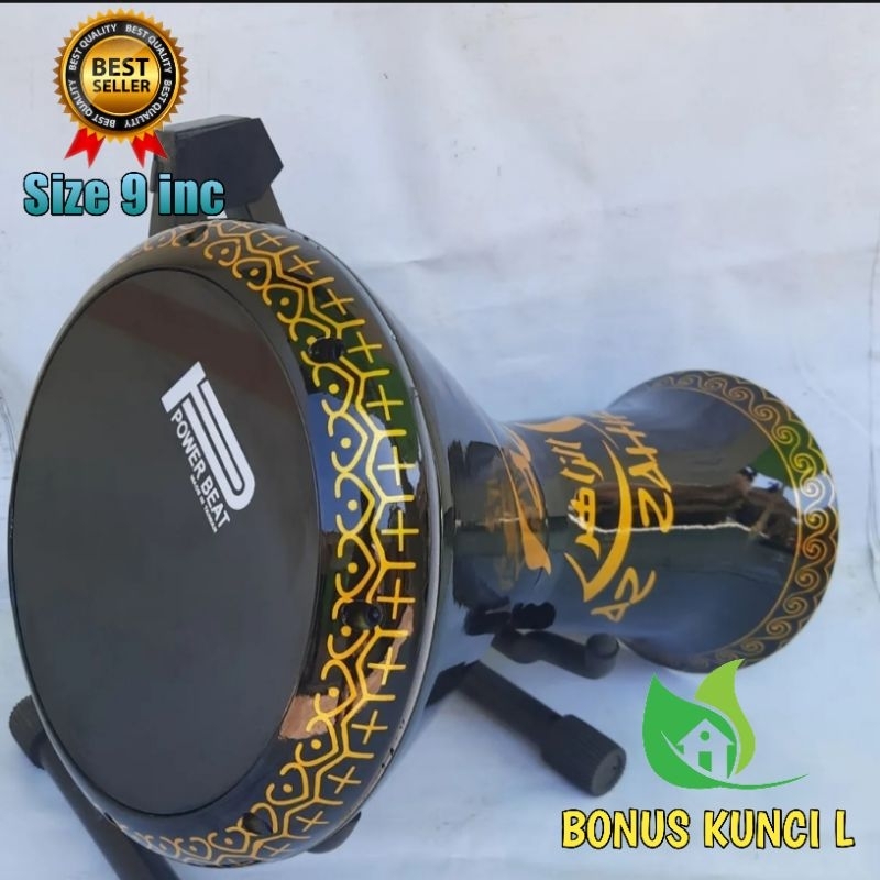 Darbuka 9 inchi motif azzahir Bonus kunci L