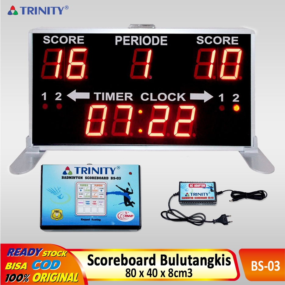 Trinity Scoreboard Bulutangkis BS-03 (Badminton Score Table) Papan Skor Badminton Digital