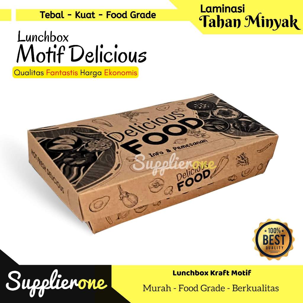 Paper Lunch Box Motif / Lunch Box Paper / Lunch Box  / Lunch Box Kertas / Dus Box Ayam Geprek / Kema