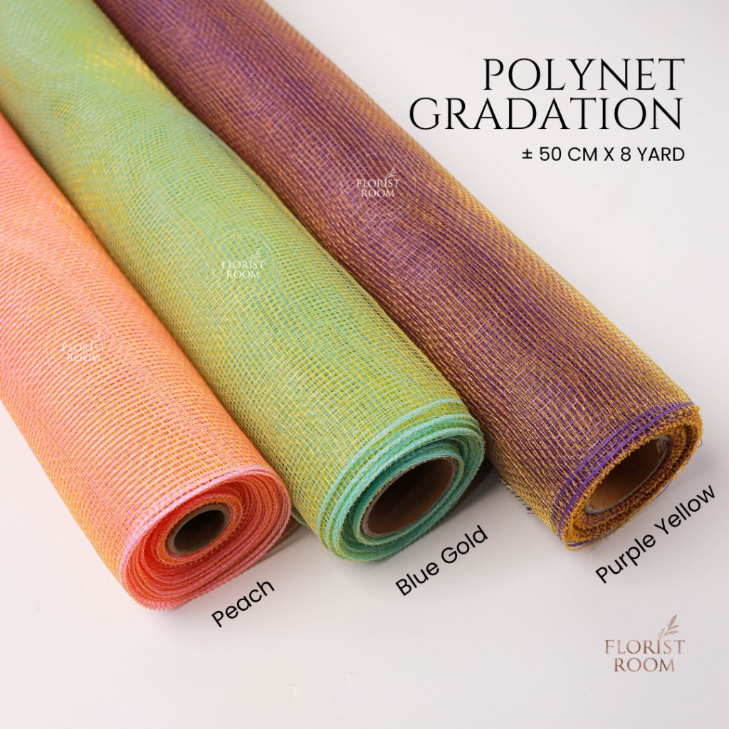 

Polynet Gradation ± 50cm x 8 Yard - Jaring Mesh - Pembungkus Bunga Wrapping