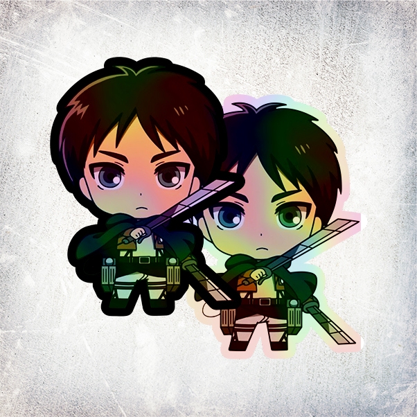 

STICKER HOLOGRAM ANIME CHIBI EREN YEAGER ATTACK ON TITAN (SHINGEKI NO KYOJIN)