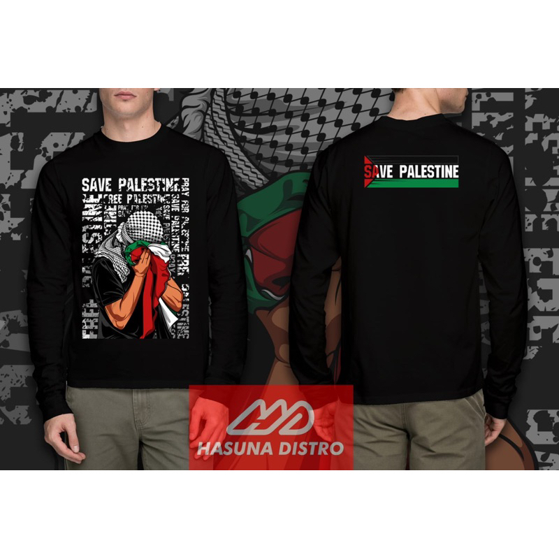 KAOS SAVE PALESTINA TANGAN PANJANG
