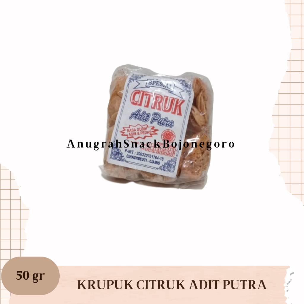 

Krupuk Citruk Adit Putra 50gr (isi 10 pcs)