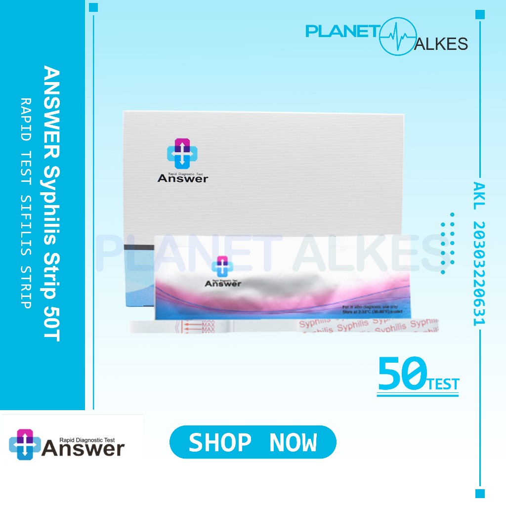 Rapid Test Syphilis ANSWER Sipilis Strip isi 50 / Cassette Device isi 25 Test