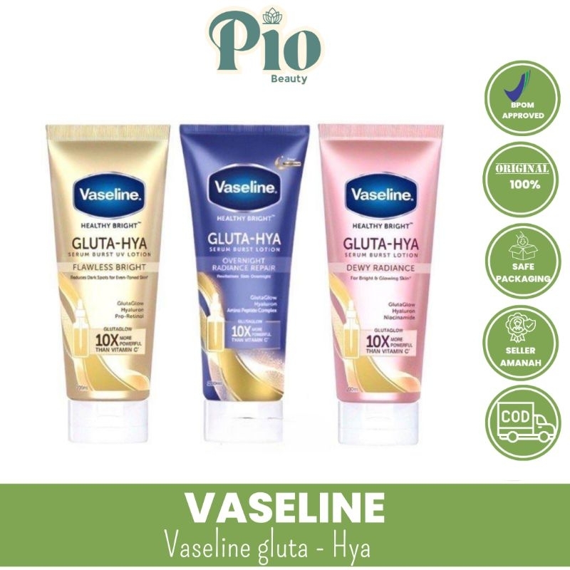 PROMO ❤️ VASELINE HB GLUTA HYALURON BODY SERUM HYA PENCERAH BADAN VASELINE BRIGHT PEMUTIH DEWI RADIA