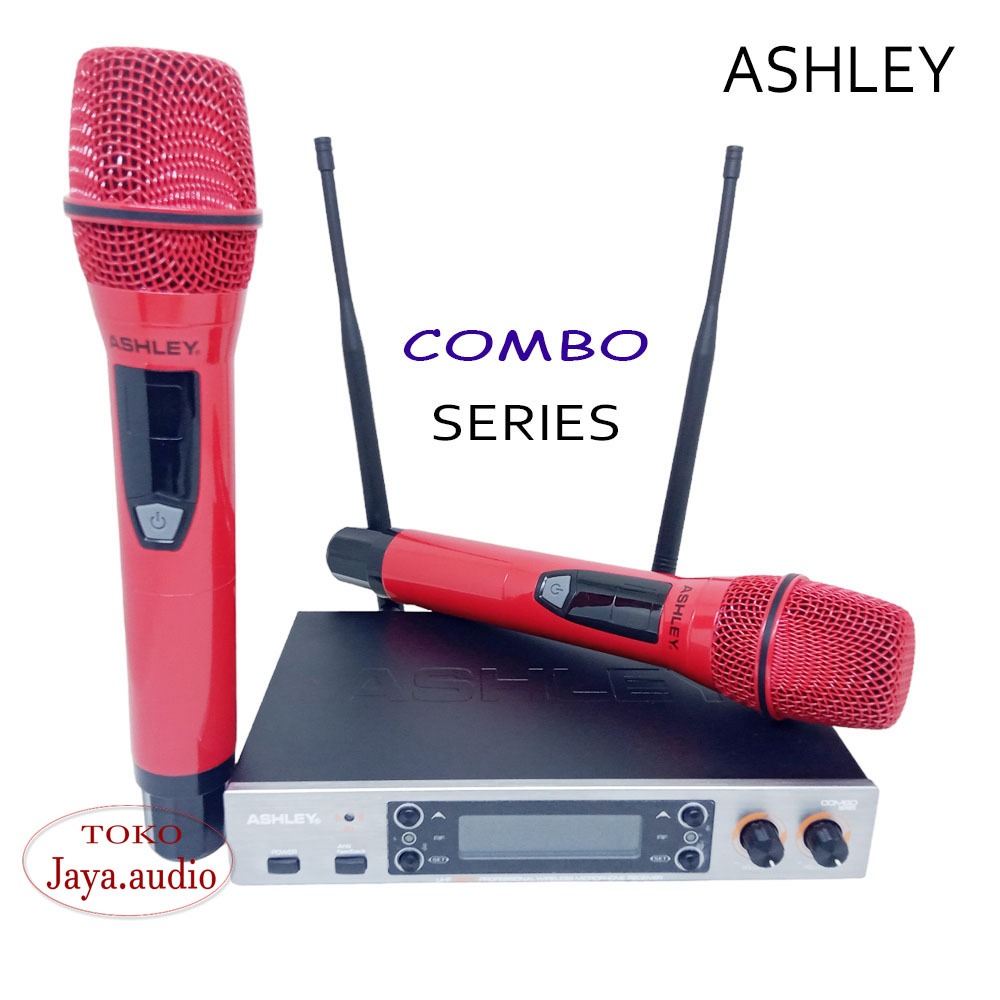 Microphone ORI ASHLEY COMBO Mik Wireless 2 Mic Tanapa Kabel Mik Vokal Duet Panggung