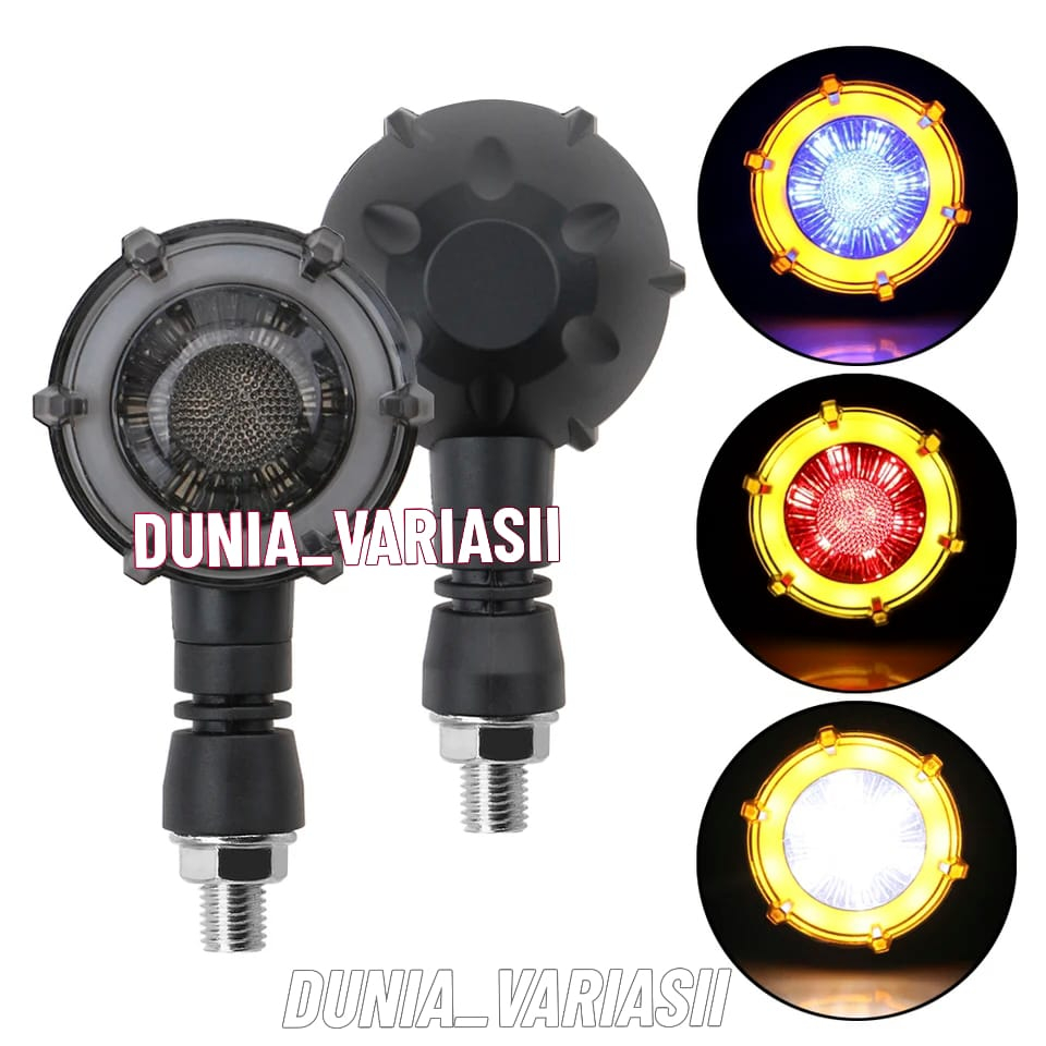 LAMPU SEIN LED BULAT RUNNING 2 WARNA UNTUK MOTOR VIXION, ALL CB,MEGAPRO,VERSA,AEROX,R15,R25,MX KING 