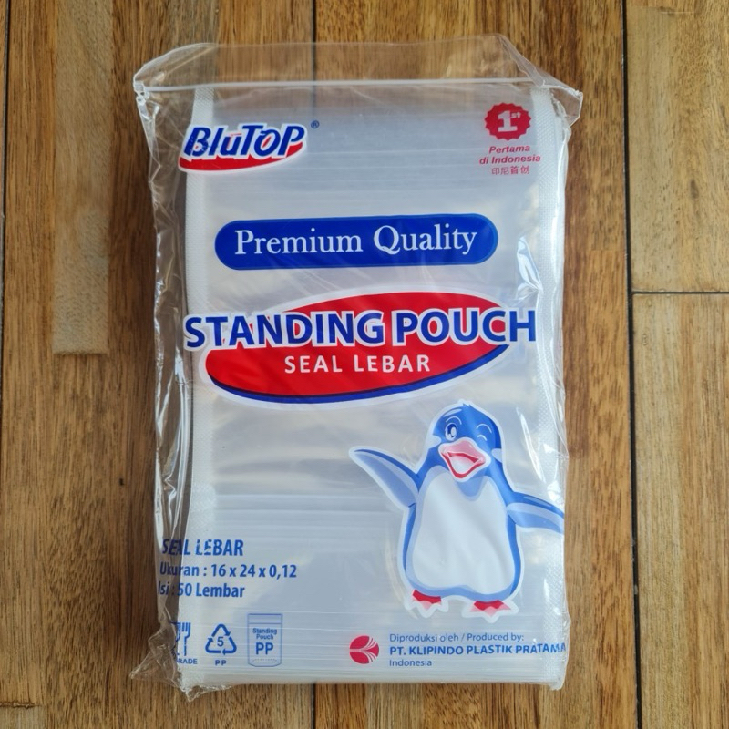 

PLASTIK STANDING POUCH SEAL LEBAR 1 PACK ISI 50 LEMBAR